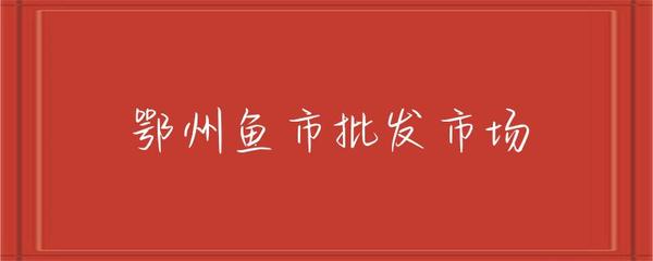 鄂州魚市批發(fā)市場(chǎng) 農(nóng)副產(chǎn)品銷售的活力之源